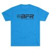 Blue T-shirt with BFR logo design.