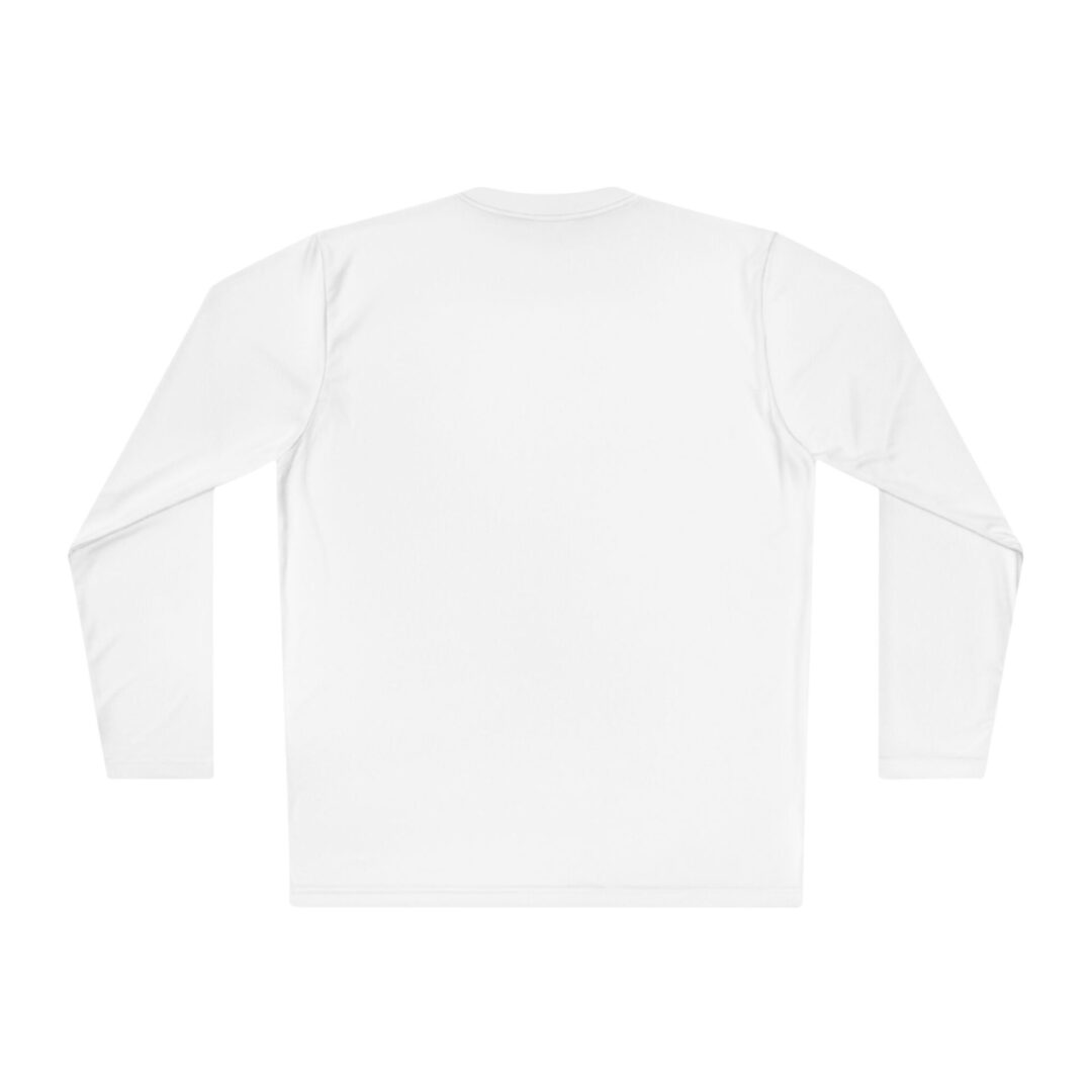 White long-sleeve shirt, back view.