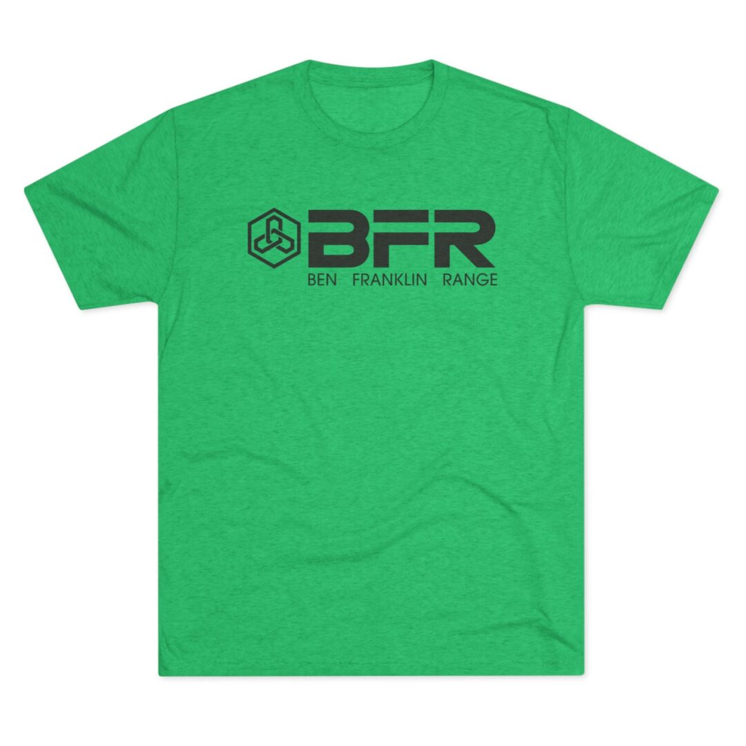 Green T-shirt with "BFR" logo print.