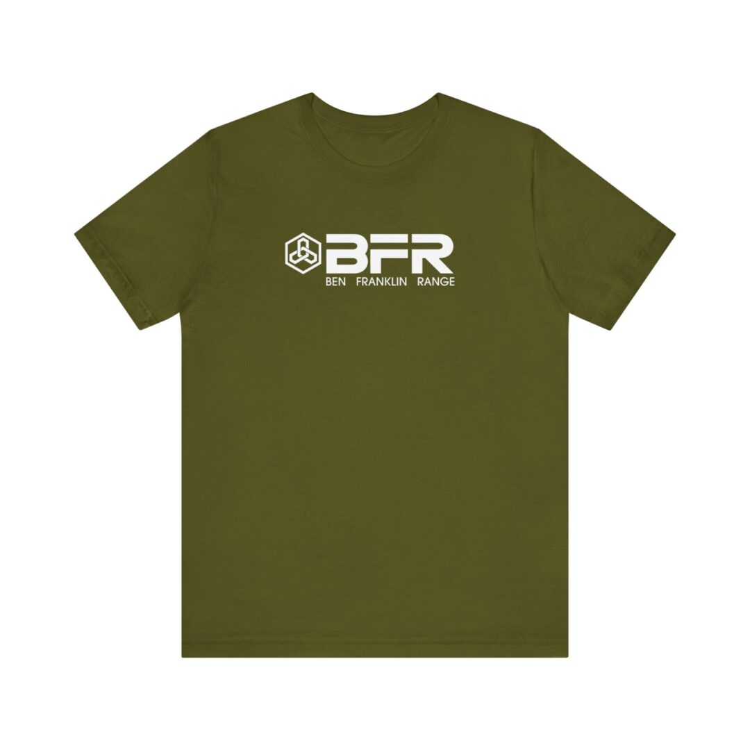 Olive green T-shirt with BFR logo.