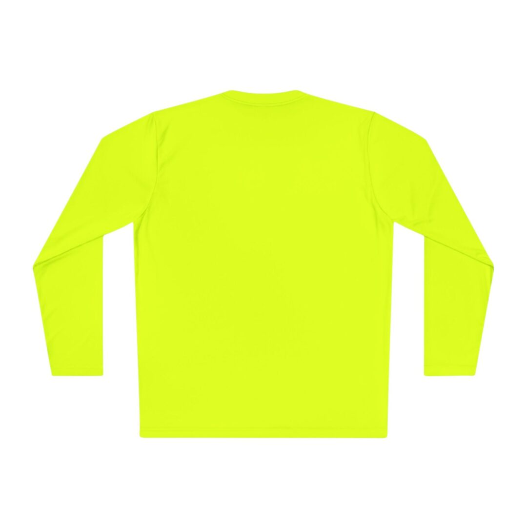 Bright yellow long-sleeve shirt, back view.
