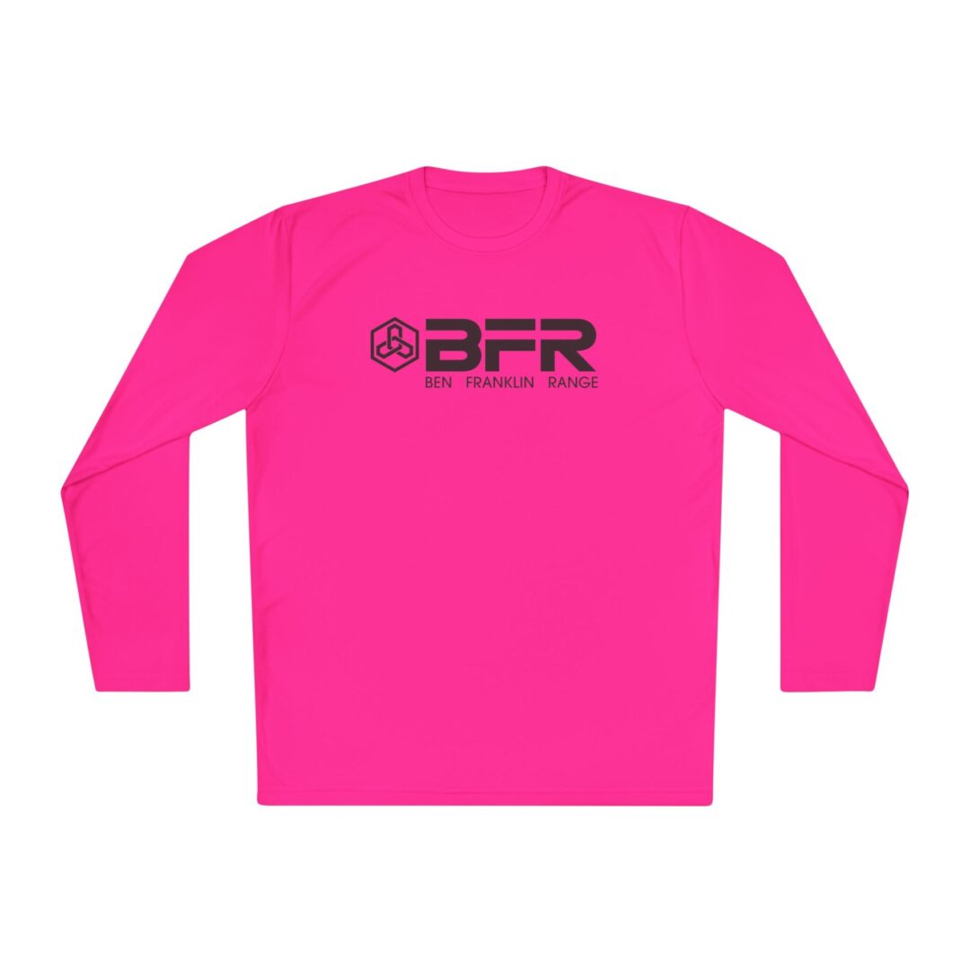 Pink long-sleeve shirt with BFR logo.