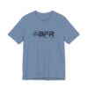 Blue t-shirt with BFR logo design.