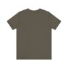 Back view of plain olive t-shirt.