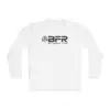 White long-sleeve shirt with BFR logo.