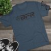 Blue t-shirt with "BFR" logo on floor.