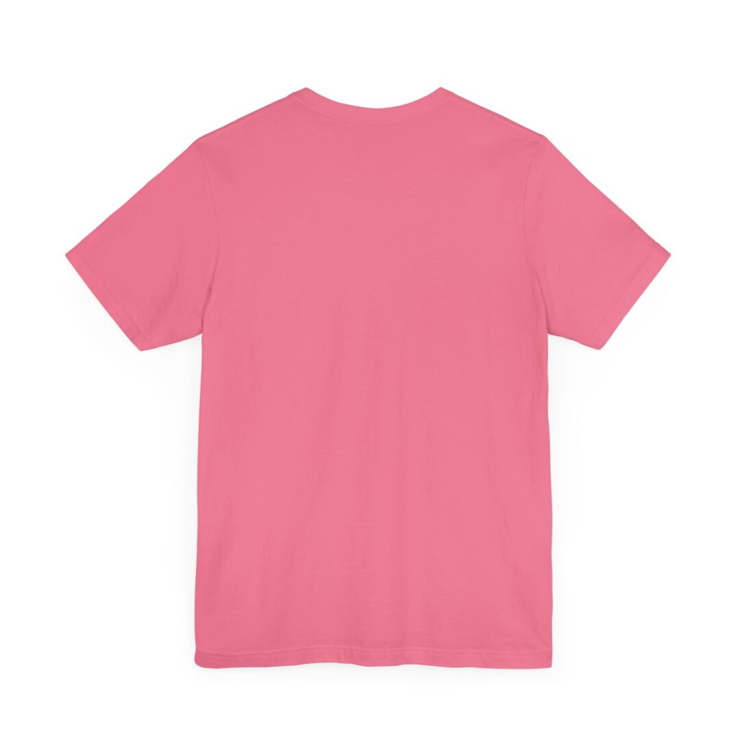 Pink T-shirt, back view.