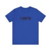 Blue T-shirt with BFR logo design.