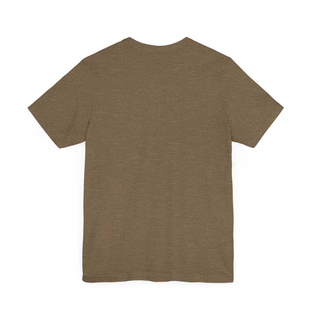 Brown t-shirt displayed from the back.