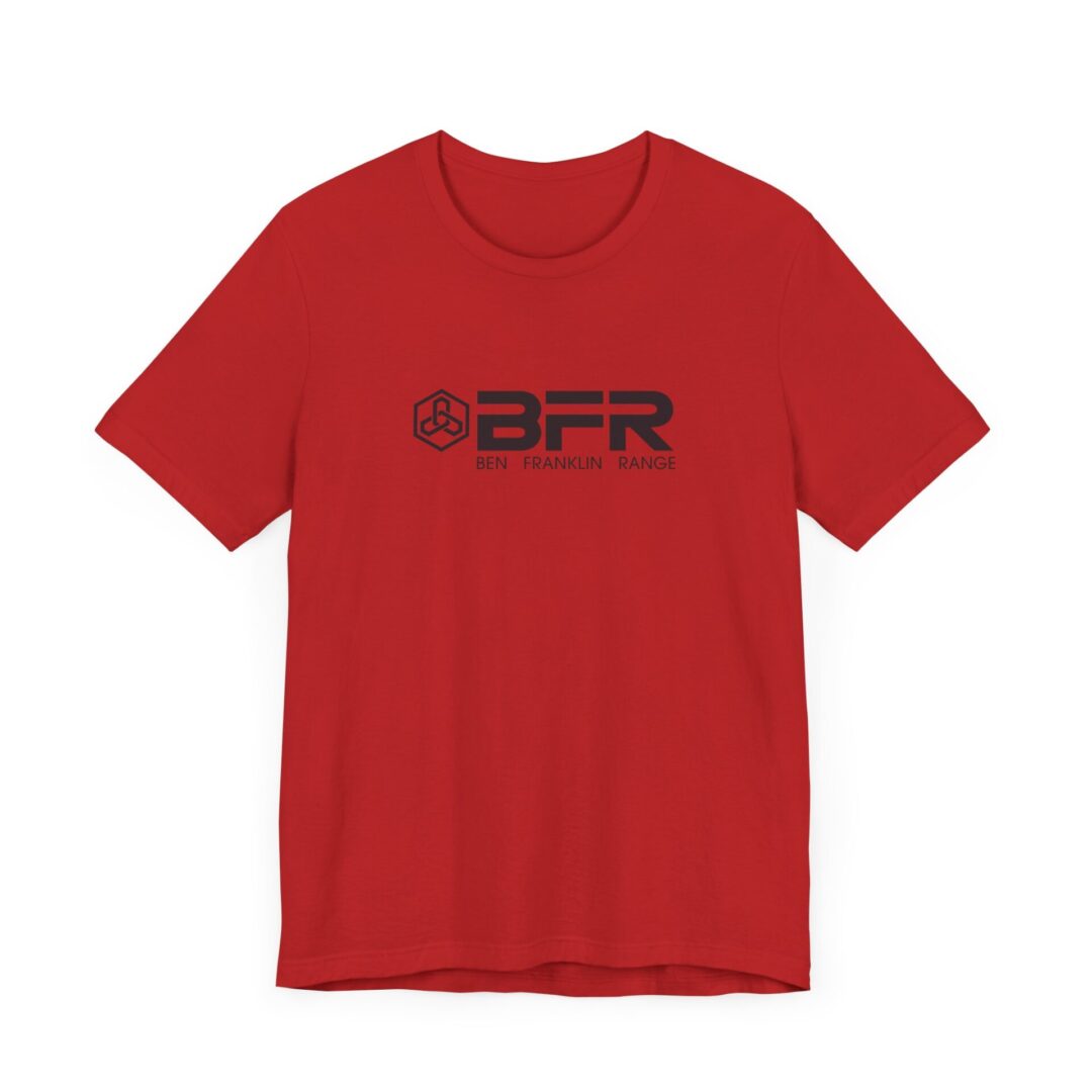 Red T-shirt with BFR logo design.