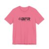 Pink T-shirt with BFR logo design.