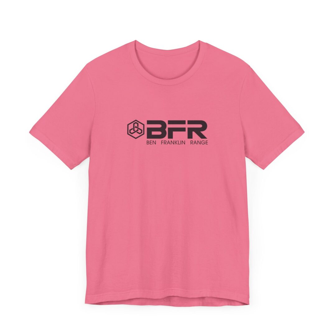 Pink T-shirt with BFR logo design.
