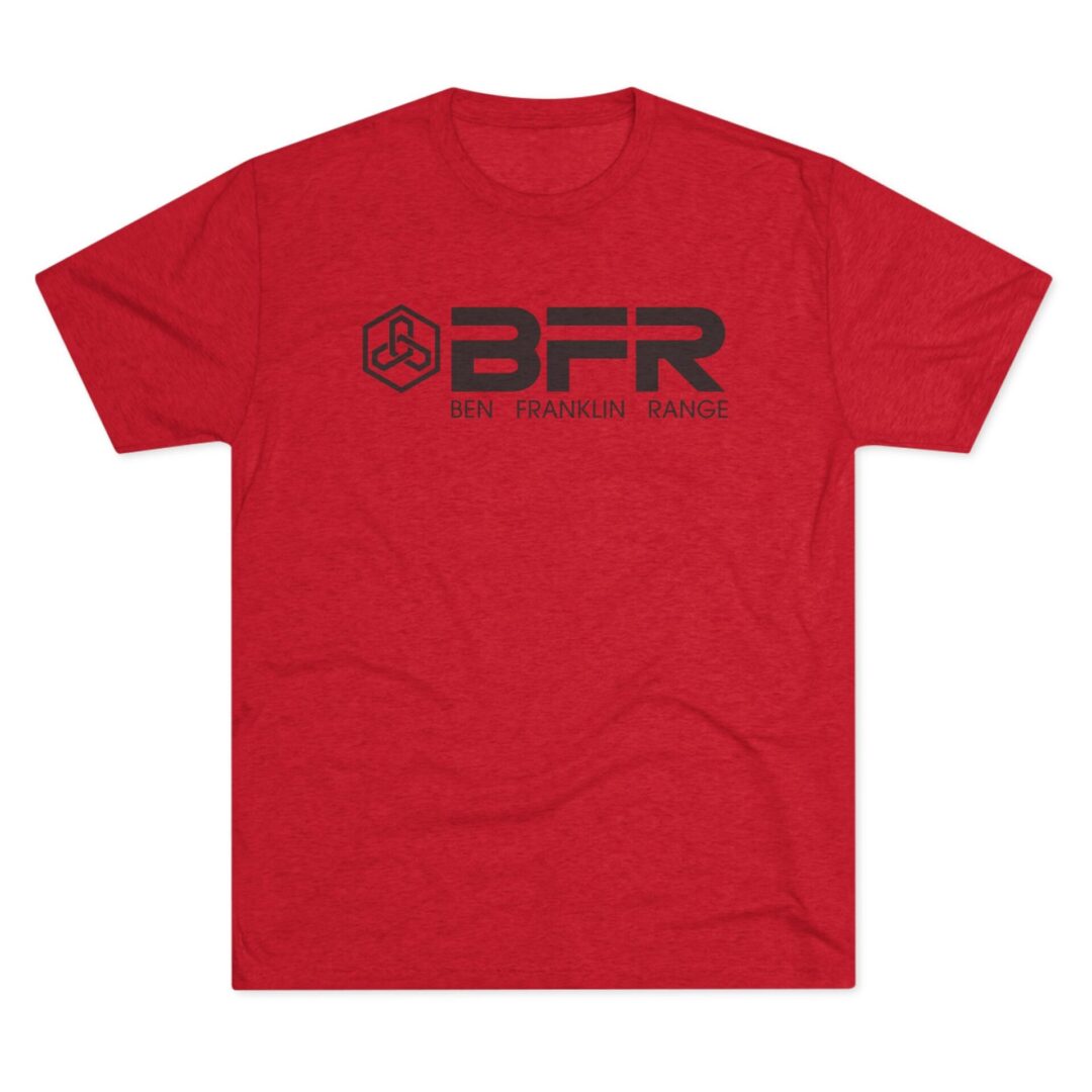 Red t-shirt with BFR logo design.
