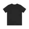 Black t-shirt, back view, plain design.