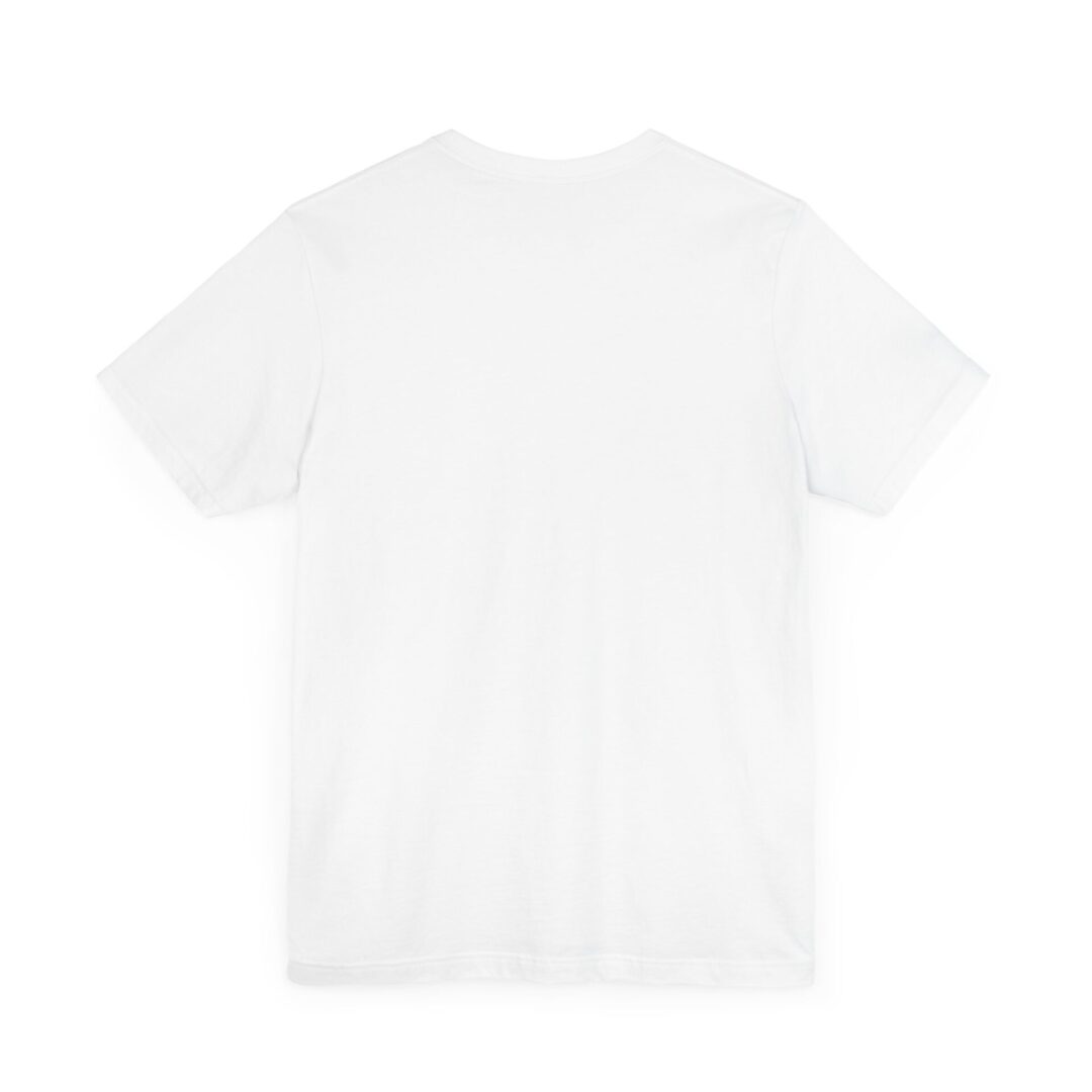 White t-shirt, back view, plain design.