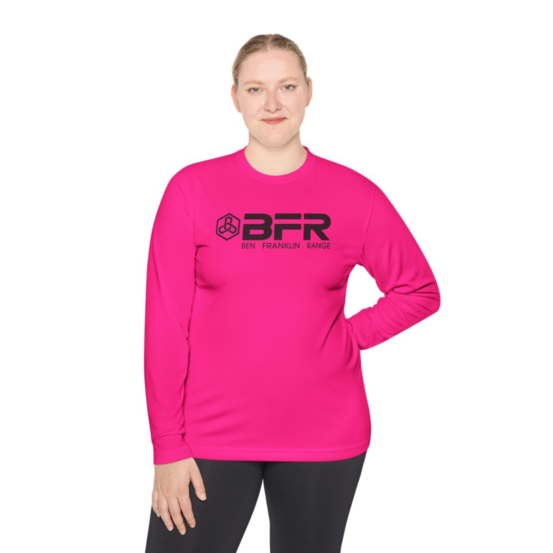 Person in pink BFR long-sleeve shirt.