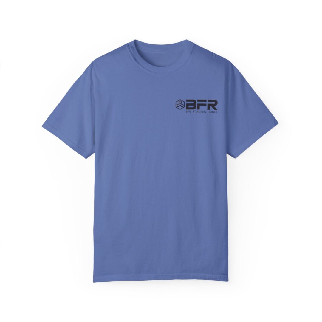 Blue t-shirt with black BFR logo. Blue t-shirt with black BFR logo.