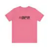 Pink T-shirt with "BFR" logo design.