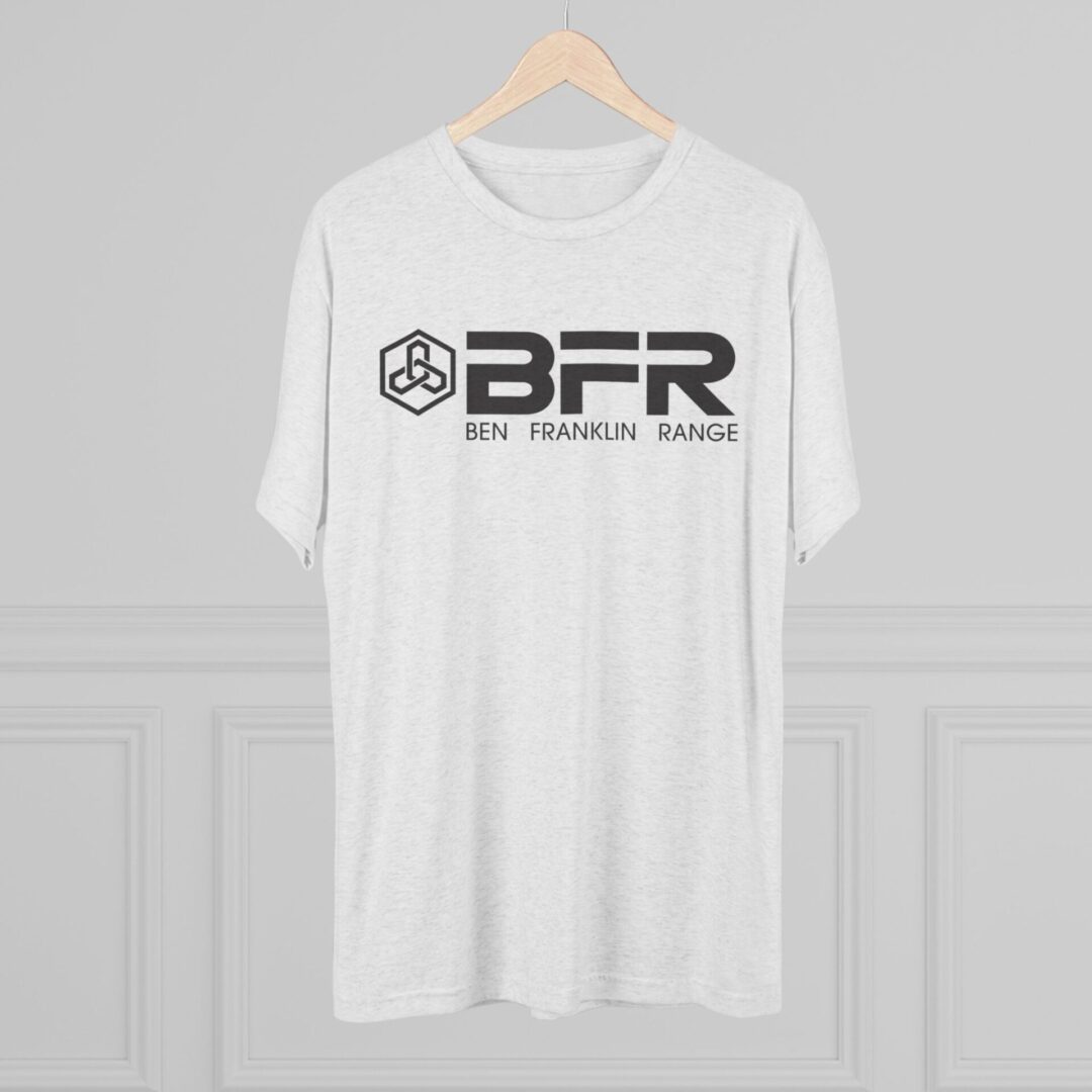 White T-shirt with "BFR" logo design.