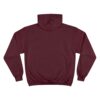 Back view of plain maroon hoodie.