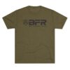 Olive green T-shirt with "BFR" logo.
