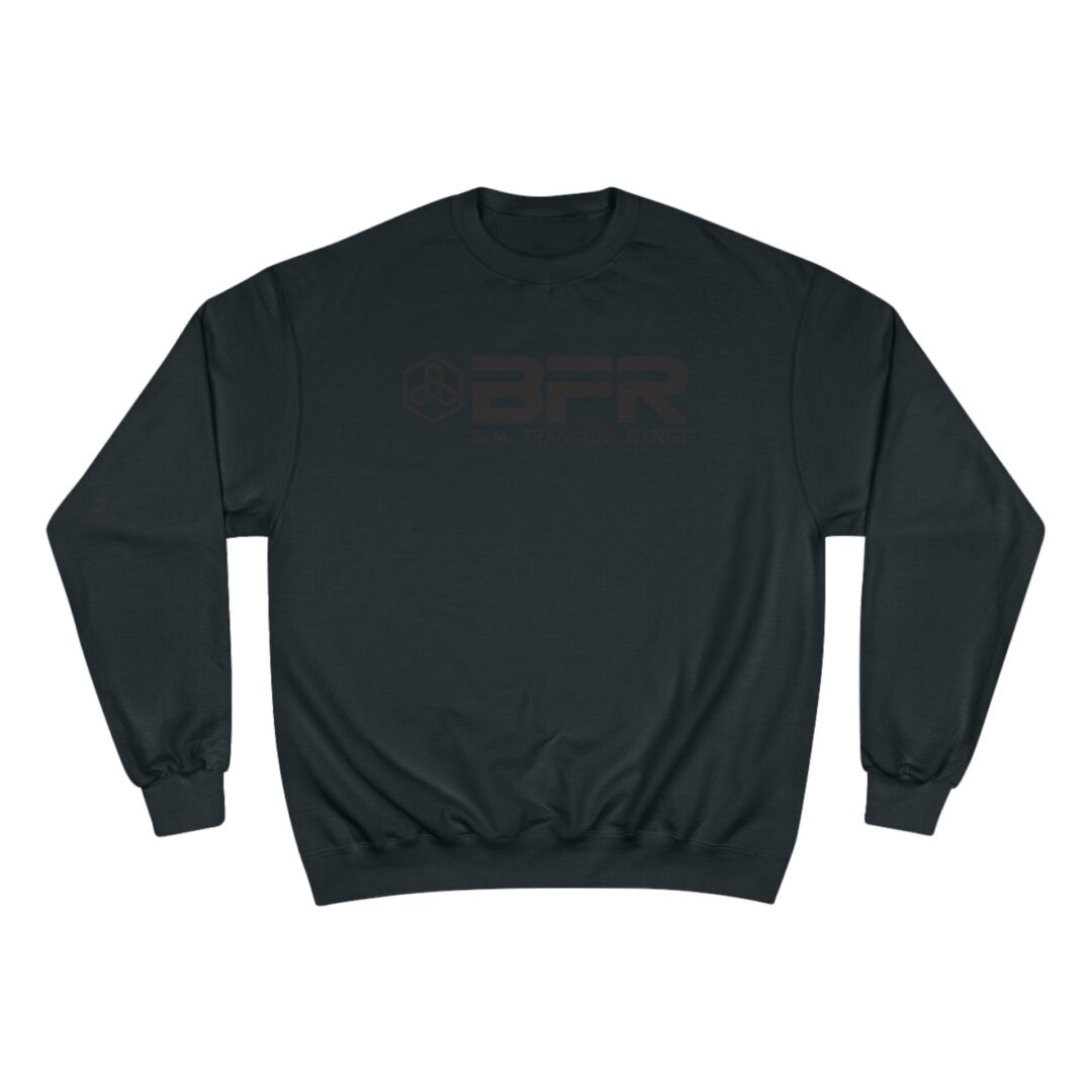 Black sweatshirt with subtle "BFR" logo. Black sweatshirt with subtle "BFR" logo.