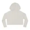 Back view of a gray hooded sweatshirt.