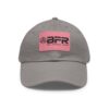 Gray cap with pink BFR logo patch.