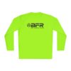 Bright green long-sleeve shirt with logo.