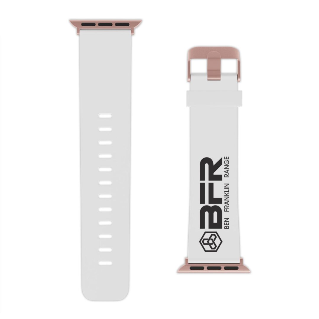 White and pink fitness watch band.