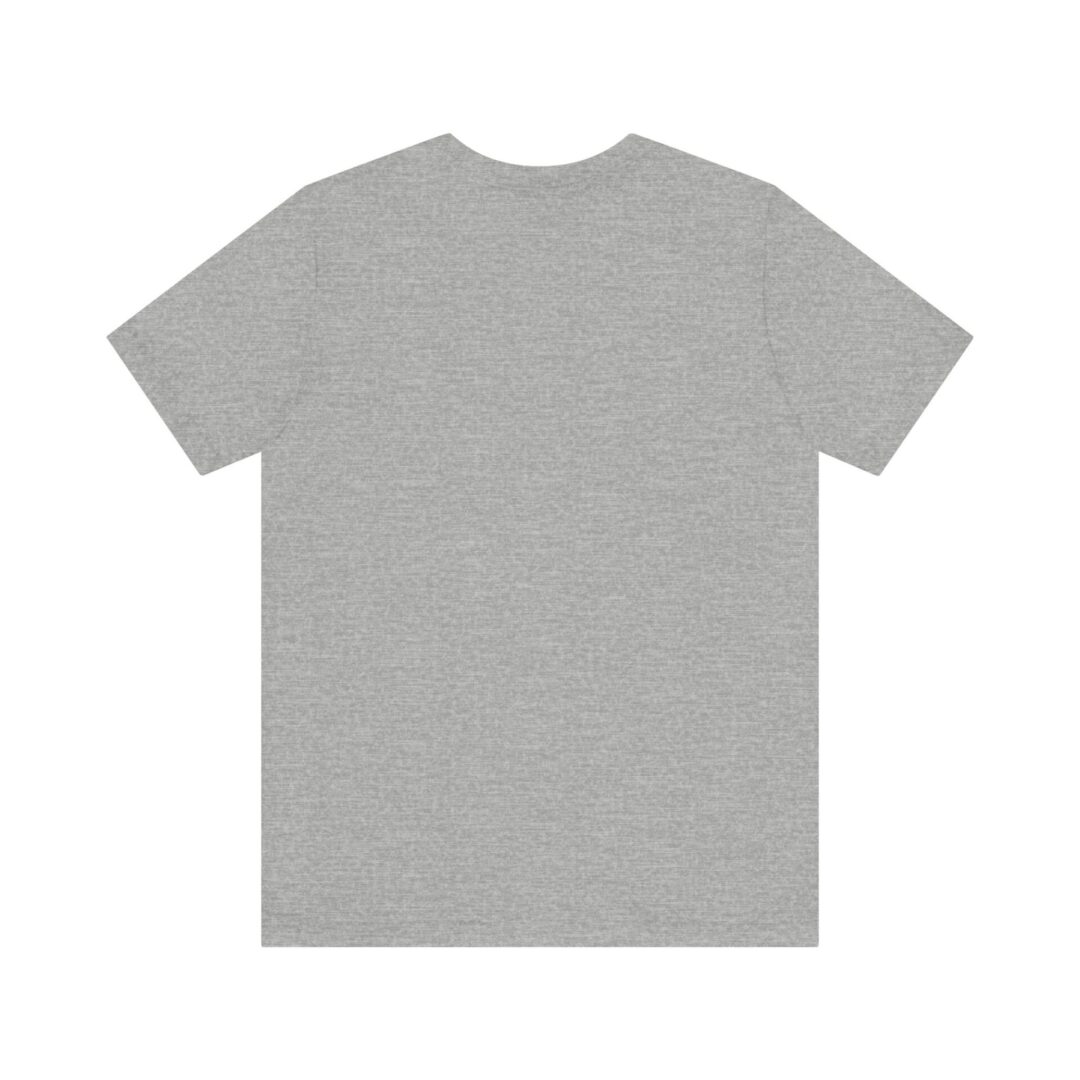 Gray T-shirt back view on white background.
