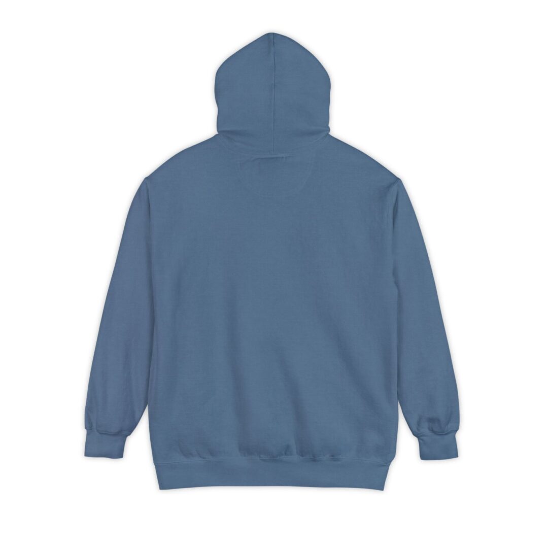 Blue hoodie displayed from the back.
