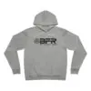 Gray hoodie with "BFR" logo and text.