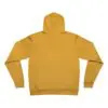 Back view of a mustard hoodie.