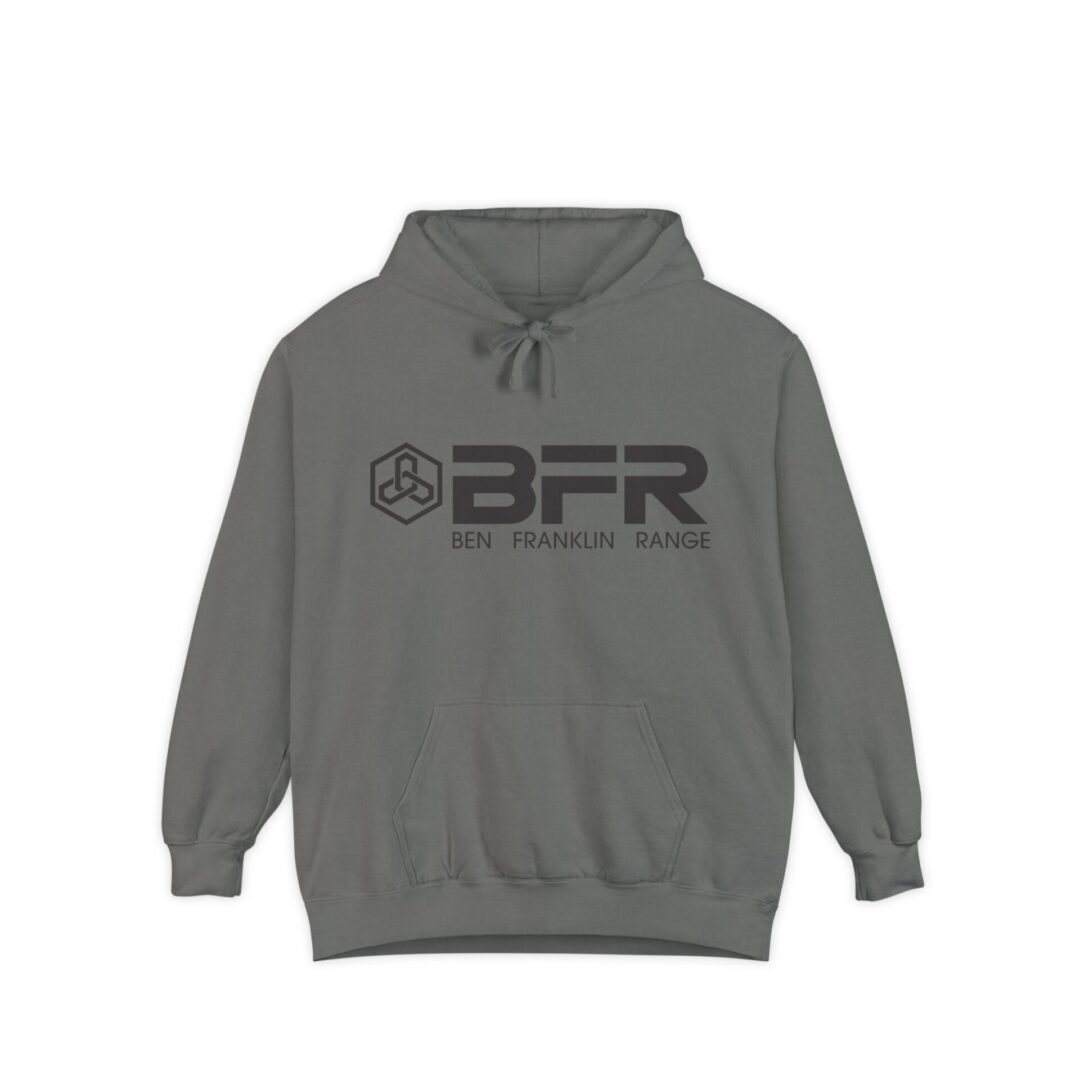 Gray hoodie with BFR logo design.