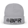 Gray beanie with BFR logo design.