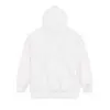 White hoodie viewed from the back.