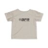 Beige T-shirt with "BFR" logo design.