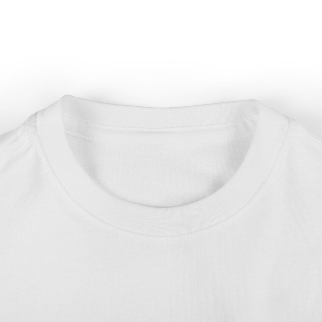White T-shirt collar close-up.