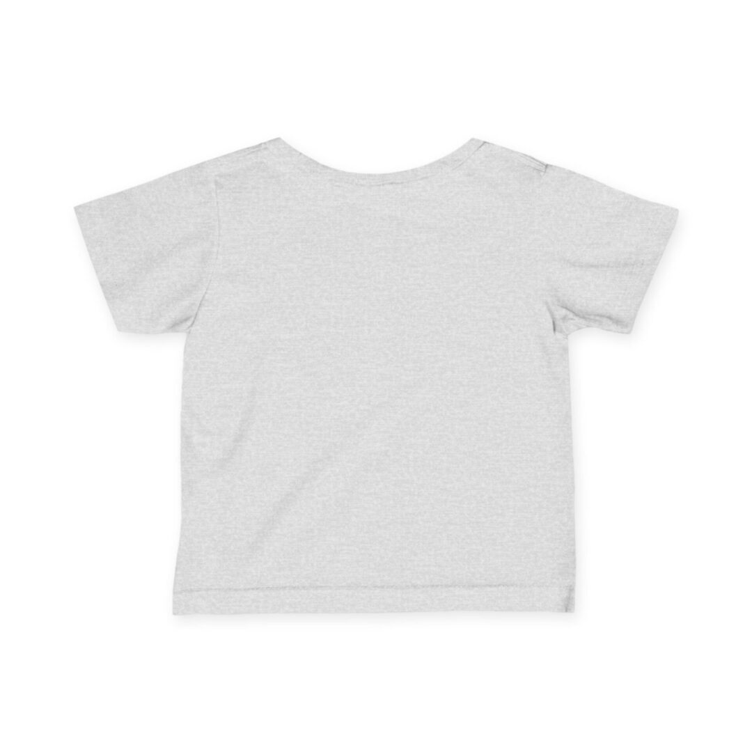Back view of a plain gray T-shirt.