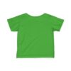 Green T-shirt on white background, back view.