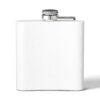 White flask with silver cap on display.