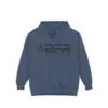 Blue hoodie with "BFR" logo design.
