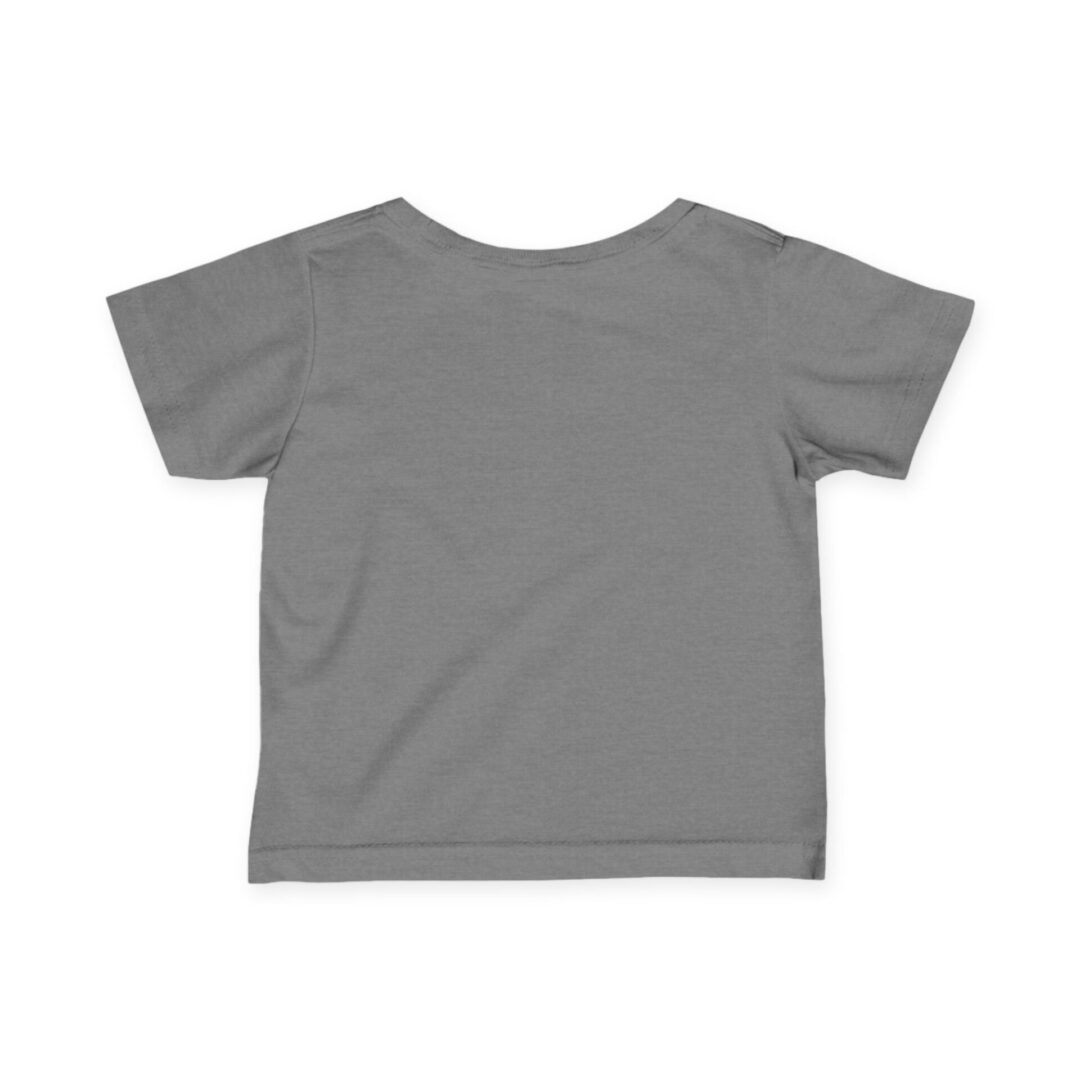 Gray t-shirt displayed from the back.
