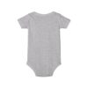 Gray baby onesie, back view.