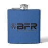 Blue flask with "BFR" logo on front.