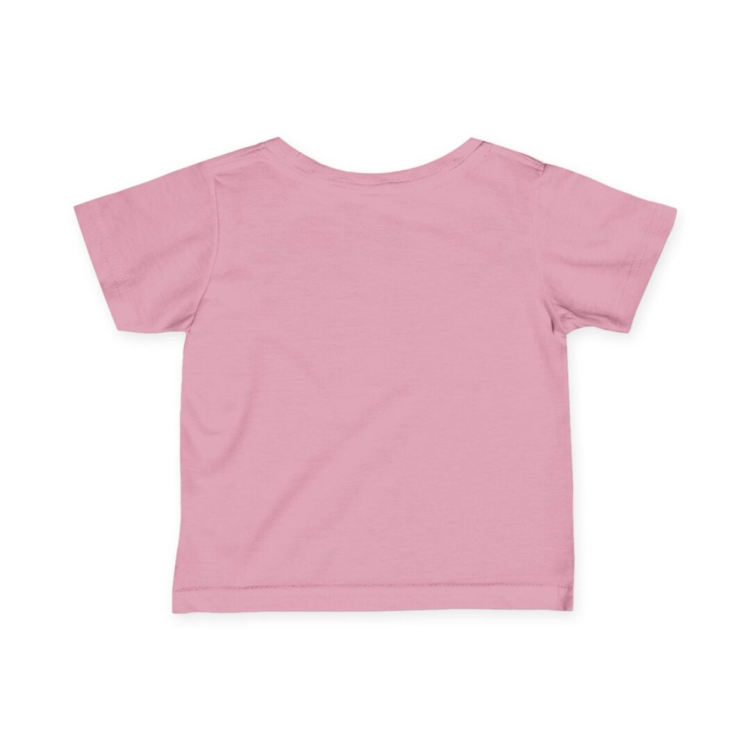 Pink toddler T-shirt, back view.