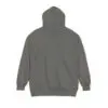 Gray hoodie, back view, isolated on white.