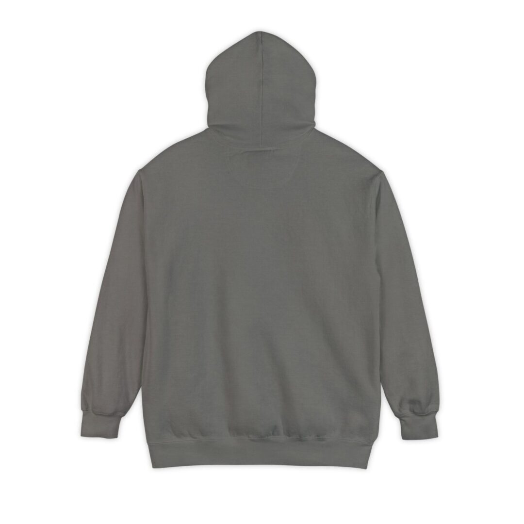 Gray hoodie, back view, isolated on white.