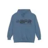 Blue hoodie with BFR logo design.